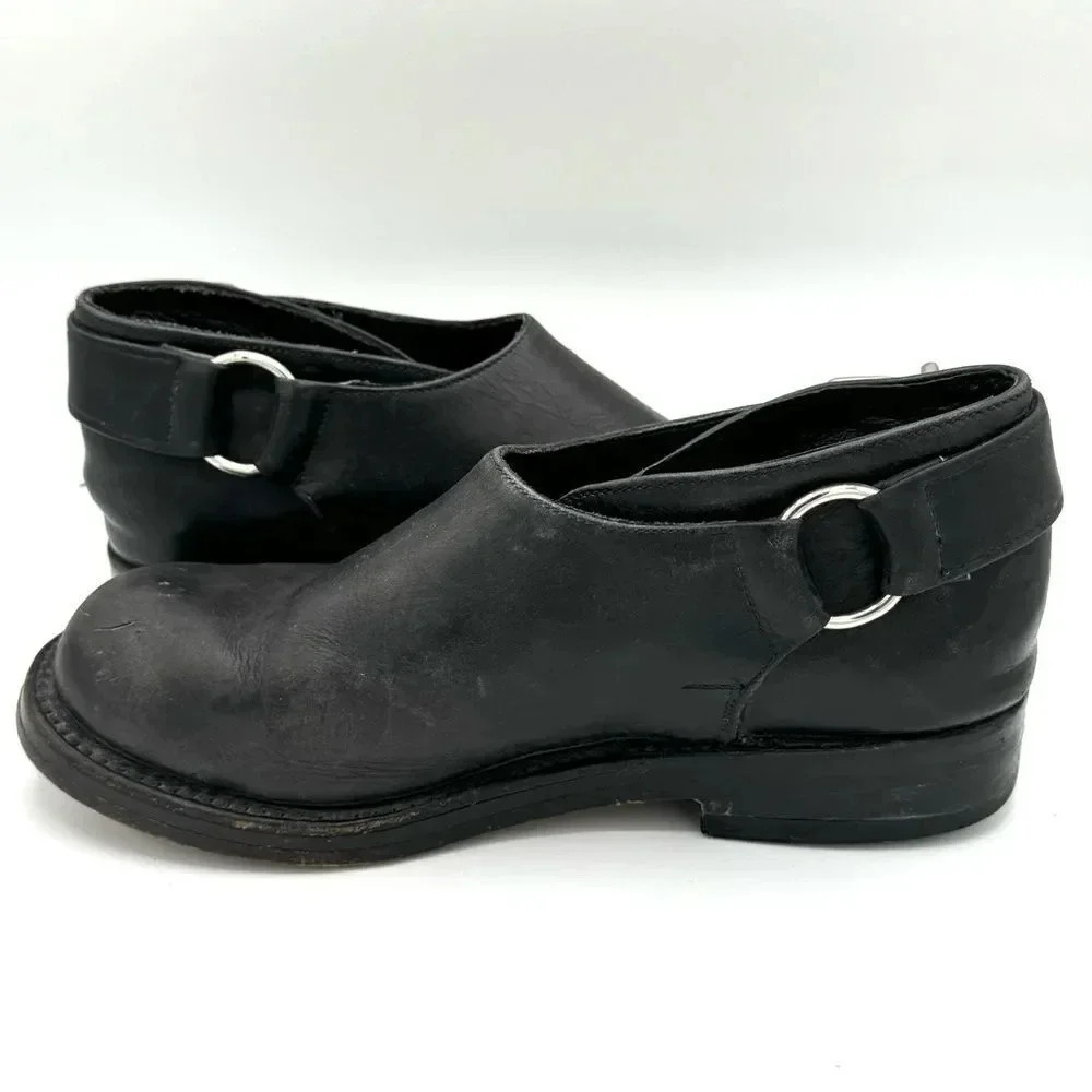 NANA Vintage Late 80s Early 90s Black Leather Single Buckle Shoes Size UK 4 US 6 - Picture 5 of 11